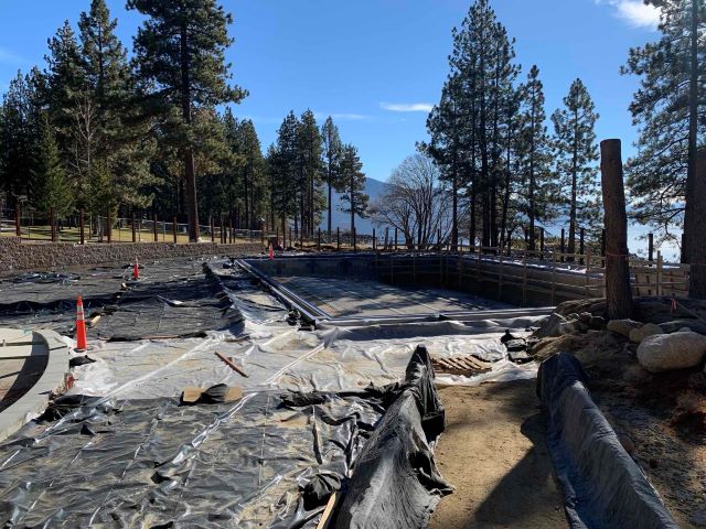 Burnt Cedar pool project in winter