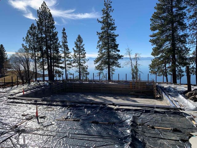 Burnt Cedar pool project in winter view