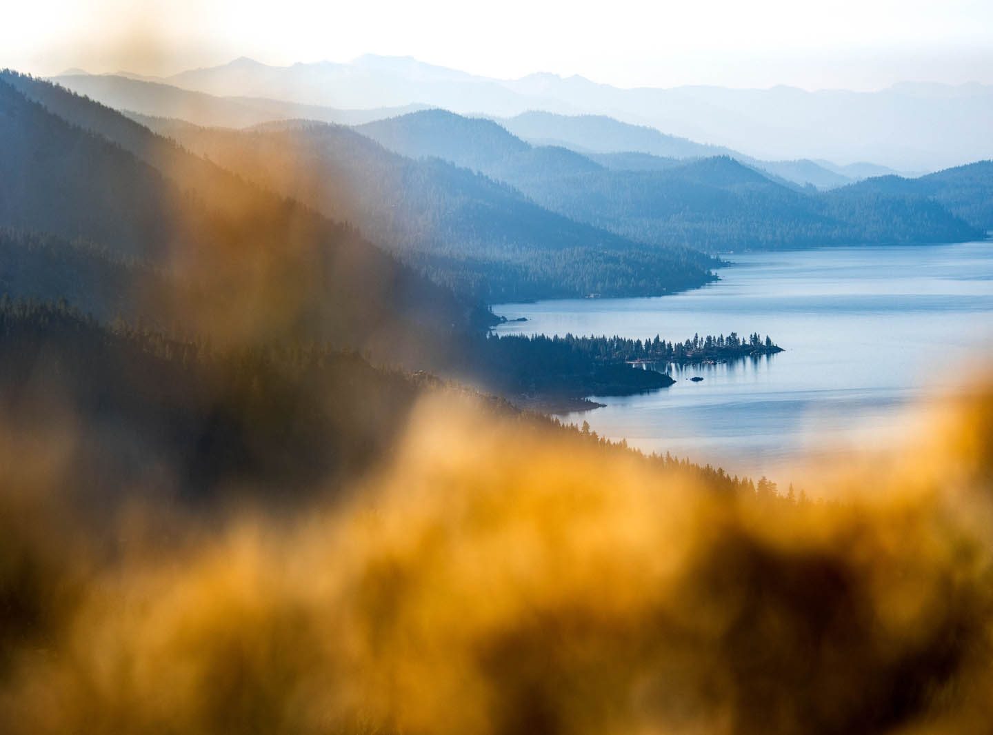 scenic east shore fall colors with lake tahoe