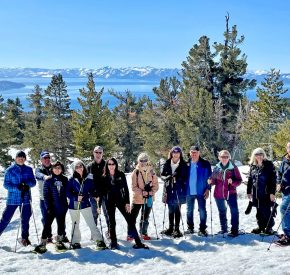 seniors on a snowshoe hike