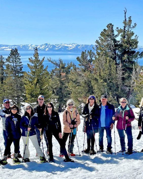 seniors on a snowshoe hike