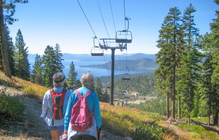 seniors hiking at diamond peak ski resort