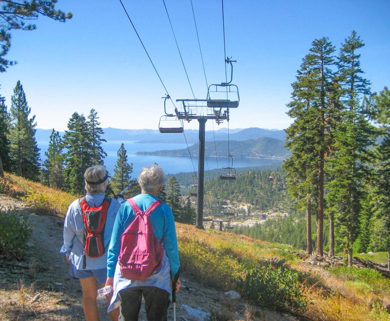 seniors hiking at diamond peak ski resort