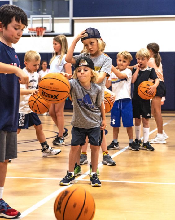 group of boys at basketball camp