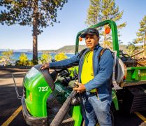 parks maintenance staff at beach