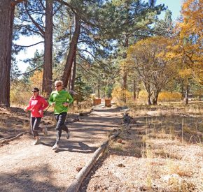 couple running on fitness trail