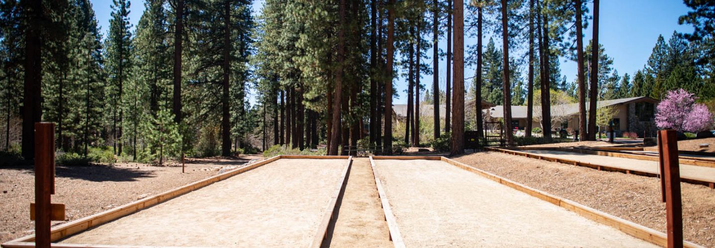 bocce courts outside recreation center
