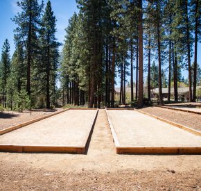 bocce courts outside recreation center