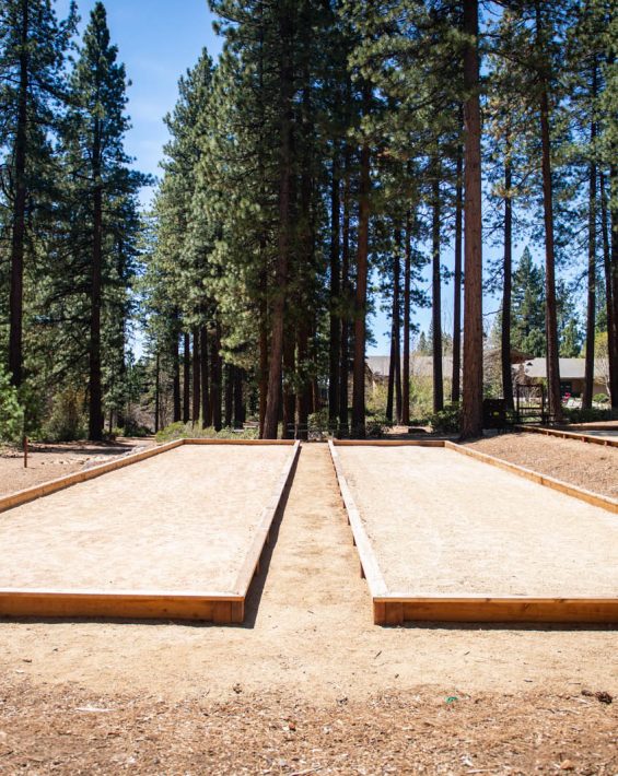 bocce courts outside recreation center