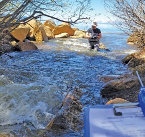 water quality monitor in creek