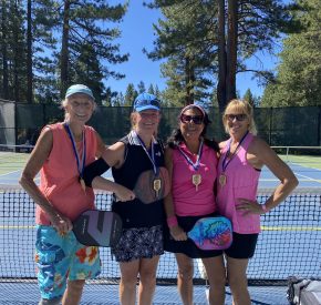 pickleball tournament winners ladies with medals