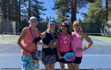 pickleball tournament winners ladies with medals