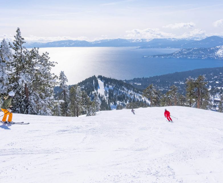 skiers on crystal ridge