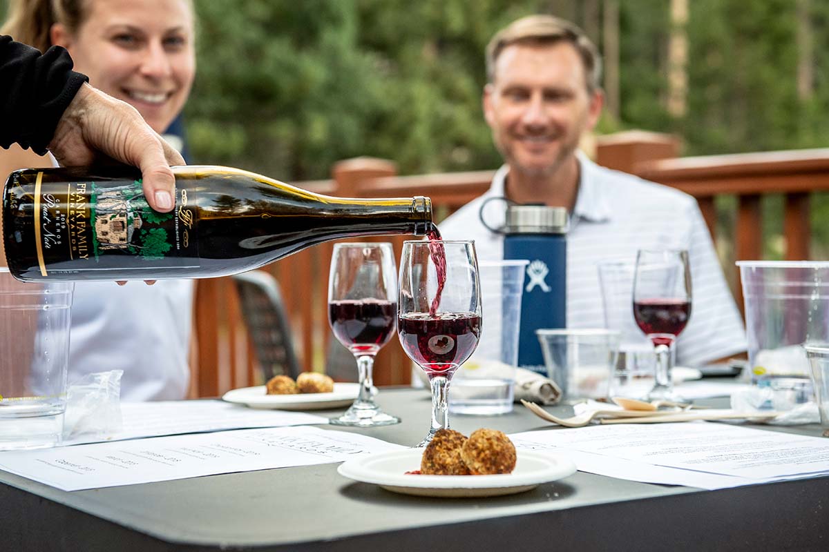 wine pouring at nine and wine