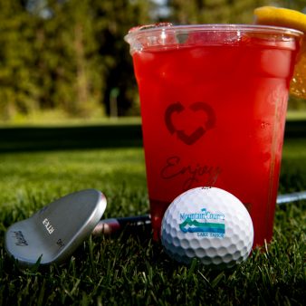 cocktail with mountain course ball