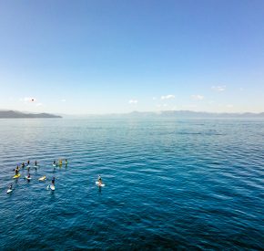 paddleboard camp on lake tahoe
