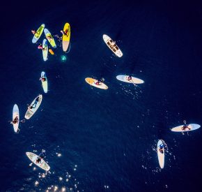 paddle board camp ariel
