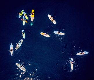 paddle board camp ariel
