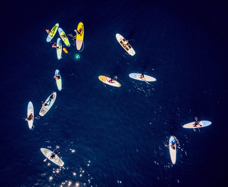 paddle board camp ariel