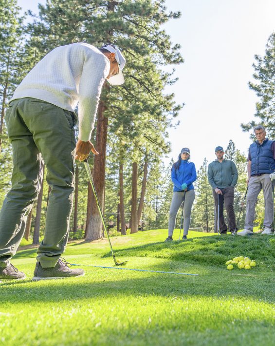 wedge lesson on practice green