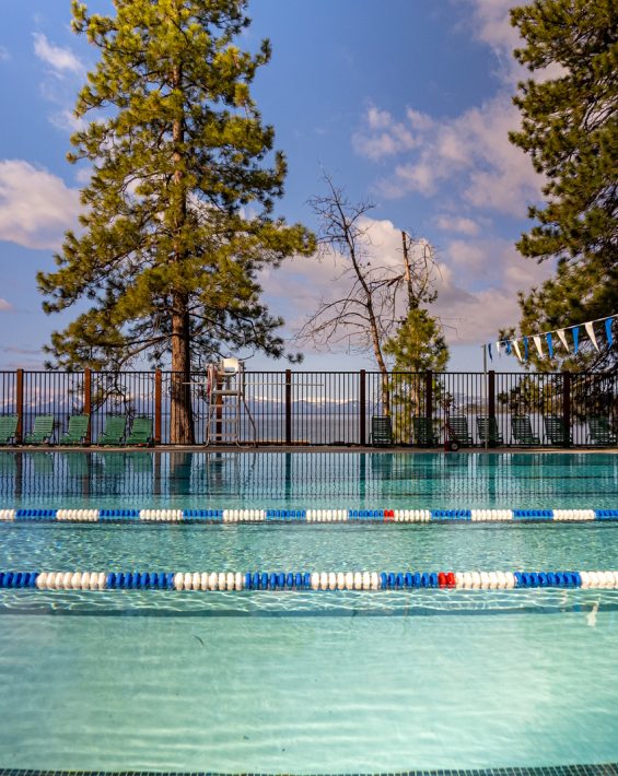 pool with trees and tahoe