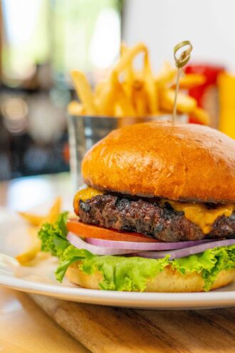 double burger dish at The Grille