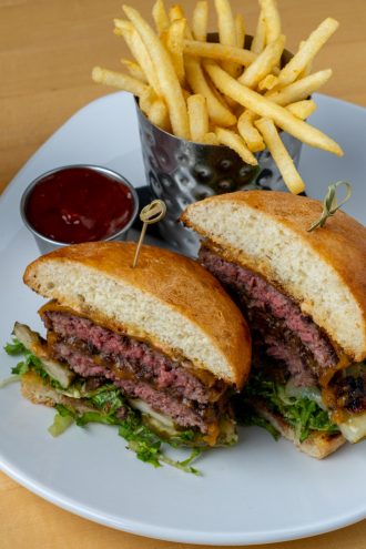 double burger dish at The Grille