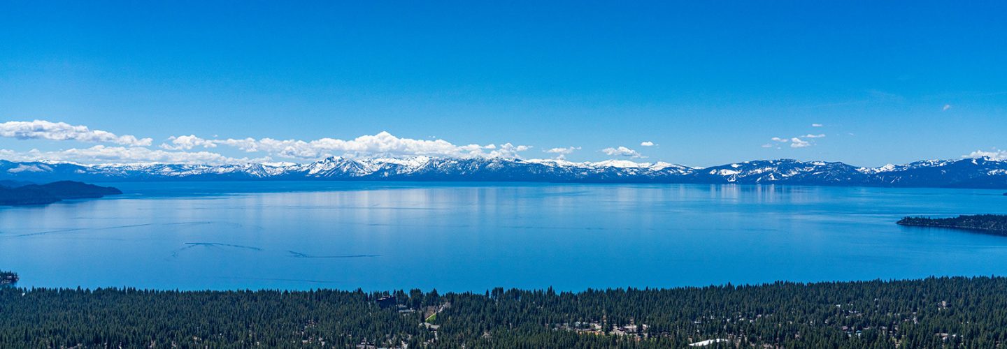 lake tahoe views from overlook in the spring