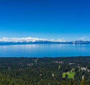 lake tahoe views from overlook in the spring