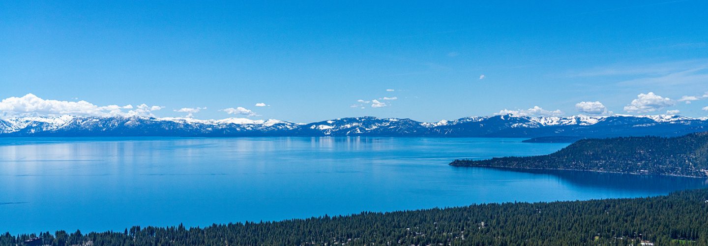 lake tahoe views from overlook in the spring