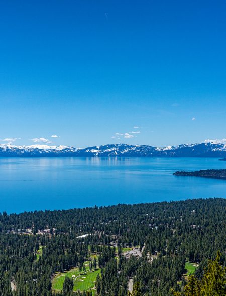 lake tahoe views from overlook in the spring