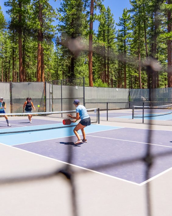 pickleball match through net