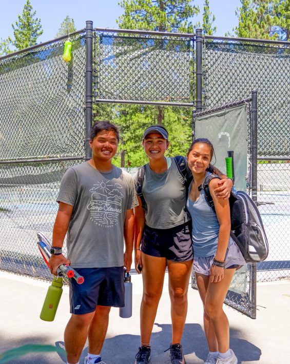 tennis teens posing