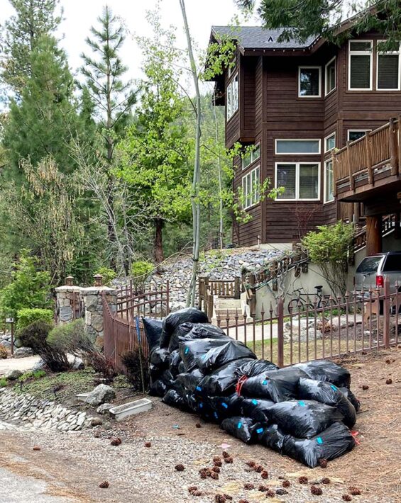 Curbside Yard Waste Bags with stickers