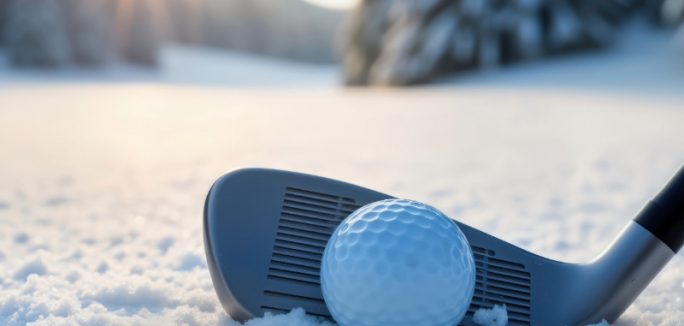 golf ball snowy
