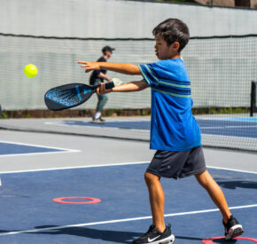 boy at pickleball camp
