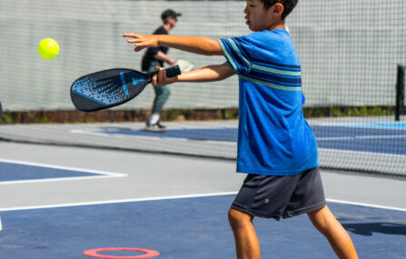 boy at pickleball camp