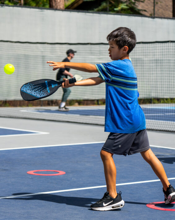 boy at pickleball camp