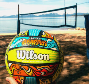 volleyball at ski beach