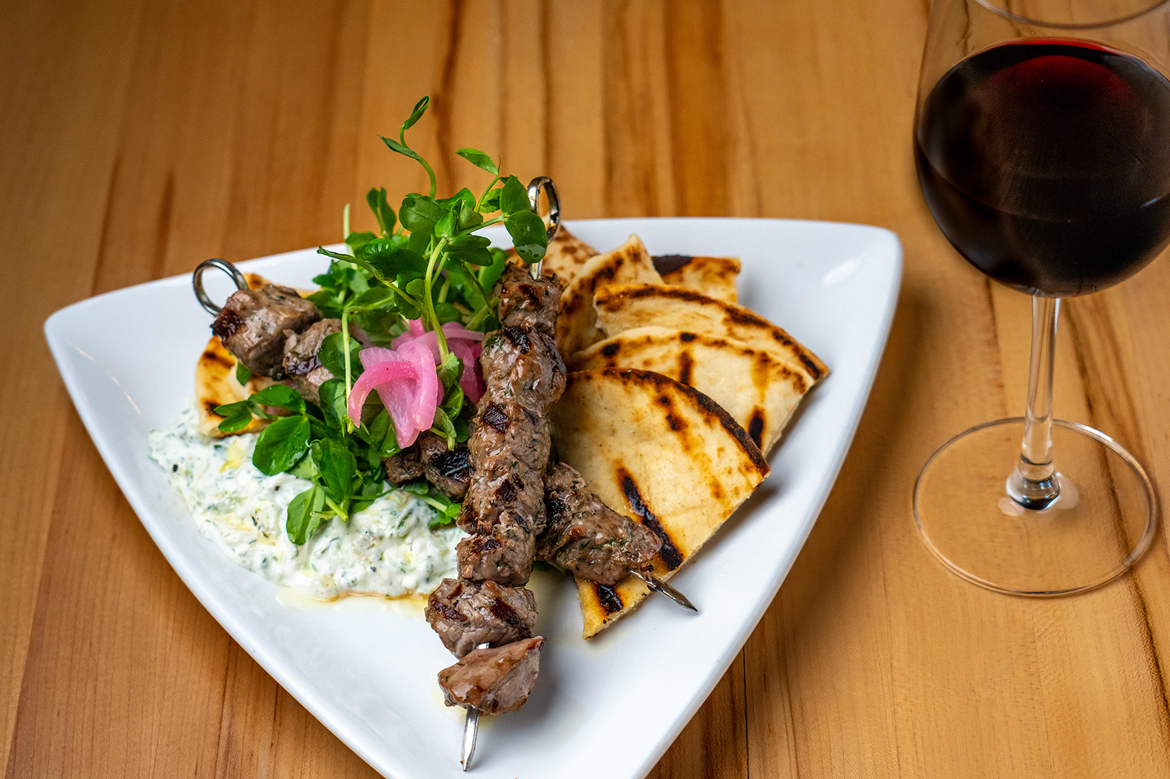 Grilled Beef Souvlaki at The Grille
