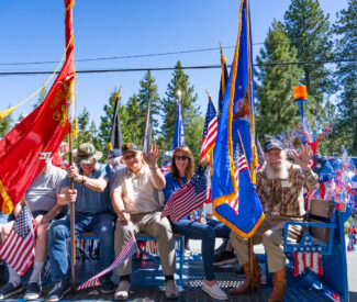 veterans on parade float
