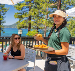 burnt cedar beach server with food