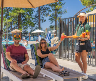 burnt cedar beach server with food