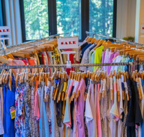 sale rack at mountain course golf shop