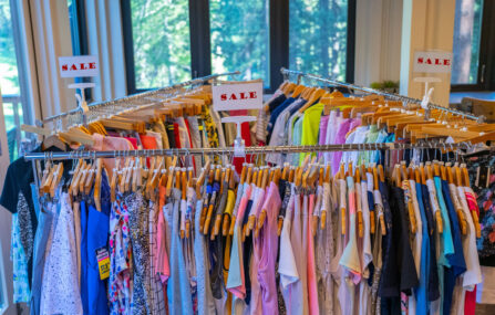 sale rack at mountain course golf shop