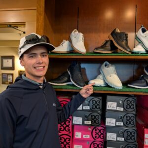 golf shop merchandise staff dads and grads pick carson points at shoes