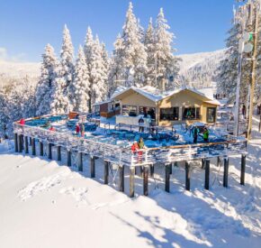 View of Snowflake Lodge at Diamond Peak Ski Resort