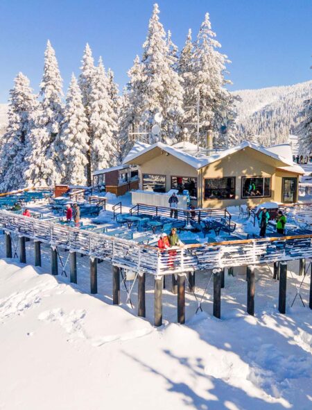 View of Snowflake Lodge at Diamond Peak Ski Resort