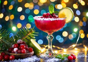 holiday drink with lights