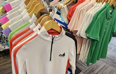 pro shop merchandise on racks